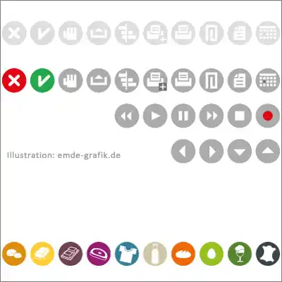 Icons für verschiedene Internet-Anwendungen