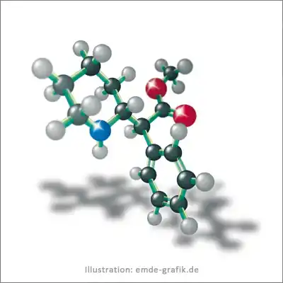 Illustration: Pharmakologie Molekül Methylphenidat (in Zusammenarbeit mit Erika Heil)