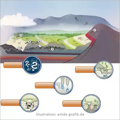 Geological trail: Illustrations for search and knowledge game